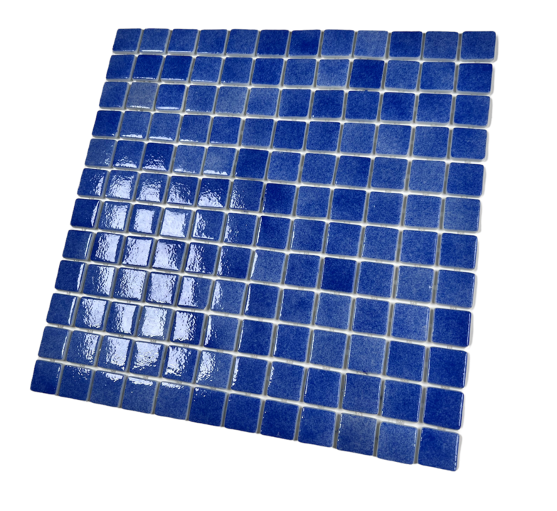 Tenedos Royal Blue Recycled Glass Mosaic Tile Square 7/8 Inch Pattern for Kitchen Backsplash, Swimming Pool Tile, Bathroom Wall, Accent Wall, (Not Peel and Stick Tile)