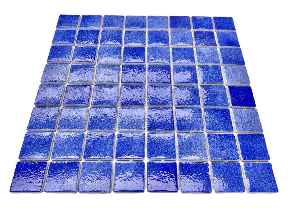 Royal Blue Square 1-1/2 Recycled Glass Wall and Floor Tile for Kitchen Backsplash, Pool Tile, Bathroom Wall, Accent Wall