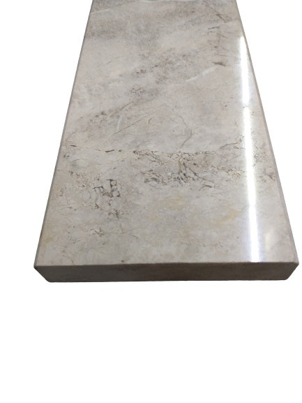 Tundra Silver Galaxy Gray Marble Door Floor threshold (Marble Saddle) - Polished for Floor Bathroom Shower Curb and Window Sill