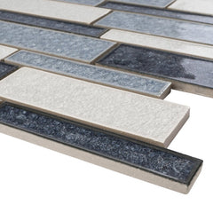 Sky Blue Glossy Crackle Crystal Mosaic Tiles Z Pattern for Bathroom and Kitchen Walls Kitchen Backsplashes - Tenedos