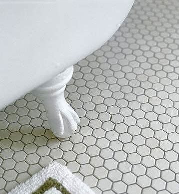 2 in. Hexagon White Glazed Matte Porcelain  Mosaic Floor Wall Tile (Box of 10 Sheets)