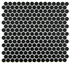 Penny Round Black Matte Porcelain Mosaic Floor Wall Tile for Bathroom Shower, Kitchen Backsplashes, Pool Tile