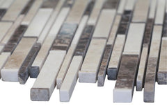 Brown and Beige Matte Random Brick Pattern Marble Stone Tiles