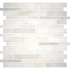MS International Greecian White Interlocking 12 in. x 12 in. x 10 mm Polished Marble Mesh-Mounted Mosaic Tile