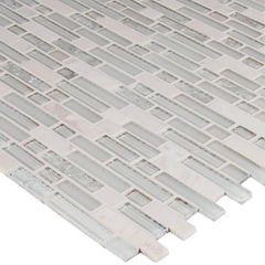 MS International Delano Blanco 12 in. x 12 in. x 6 mm Glass Stone Mesh-Mounted Mosaic Wall Tile