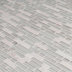 MS International Delano Blanco 12 in. x 12 in. x 6 mm Glass Stone Mesh-Mounted Mosaic Wall Tile