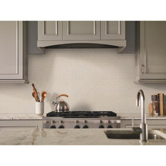 MSI Almond Glossy Penny Round Porcelain Mesh-Mounted Mosaic Wall Tile