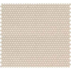 MSI Almond Glossy Penny Round Porcelain Mesh-Mounted Mosaic Wall Tile