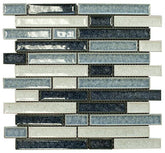 Sky Blue Glossy Crackle Crystal Glass and Ceramic Mosaic Wall Tiles