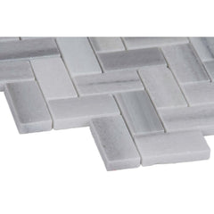 MSI Bergamo Herringbone 12 in. x 12 in. x 10mm Polished Marble Mesh-Mounted Mosaic Tile