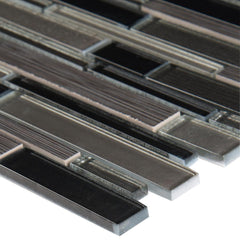 MS International Metro Gris Interlocking Glass Porcelain Mosaic Tile (Box 10 Sheets) - Tenedos