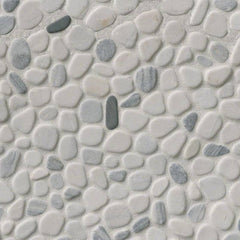MS International 12 in. x 12 in. Black/White Pebbles Marble Mosaic Floor & Wall Tile