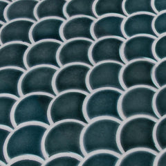 MSI Azul Scallop Glossy Glazed Ceramic Mesh-Mounted Mosaic Wall Tile