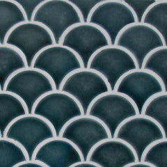 MSI Azul Scallop Glossy Glazed Ceramic Mesh-Mounted Mosaic Wall Tile