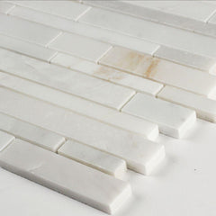 MS International Greecian White Interlocking 12 in. x 12 in. x 10 mm Polished Marble Mesh-Mounted Mosaic Tile