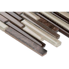 MS International Royal Oaks 12 in. x 12 in. x 8 mm Glass Marble Mesh-Mounted Mosaic Wall Tile