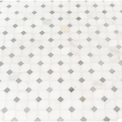MS International Bianco Dolomite Dotty Polished Marble Mesh-Mounted Mosaic Tile