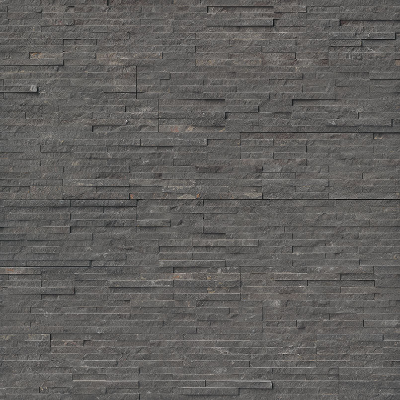 Charcoal Pencil Ledger Marble Wall Panel 6 in. x 24 in. Natural Stone Tile for Kitchen Backsplash, Fireplace, Outdoor Tile