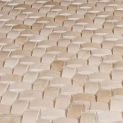 MSI Crema Arched Herringbone 12 in. x 12 in. x 10mm Polished Marble Mesh-Mounted Mosaic Tile (10 sq. ft. / case)