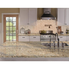 MSI Crema Arched Herringbone 12 in. x 12 in. x 10mm Polished Marble Mesh-Mounted Mosaic Tile (10 sq. ft. / case)