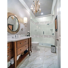 MSI Cresta Blanco Leaf Pattern 12 in. x 12 in. x 8mm Porcelain Stone Blend Mesh-Mounted Mosaic Tile (Box of 10 Sheets)