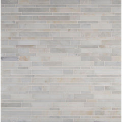 MS International Greecian White Interlocking 12 in. x 12 in. x 10 mm Polished Marble Mesh-Mounted Mosaic Tile