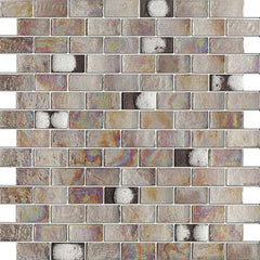 Glossy Dark Brown Wet Look Glass Mosaic Tiles