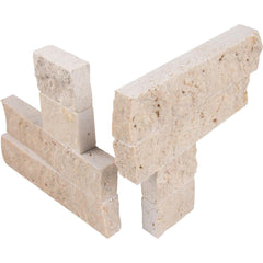 MS International Roman Beige Ledger Corner 6 in. x 6 in. x 6 in. Natural Travertine Wall Tile (6 pieces / case)