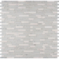 MS International Delano Blanco 12 in. x 12 in. x 6 mm Glass Stone Mesh-Mounted Mosaic Wall Tile