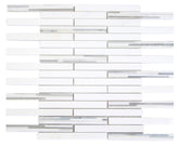 Bright White Matte Random Brick Pattern Marble Stone Tiles