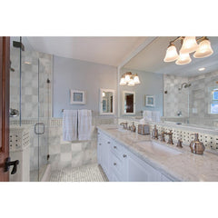 MS International Greecian White Basketweave Marble 12 in. x 12 in. x 10 mm Polished Mesh-Mounted Mosaic Tile - Tenedos