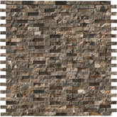 MSI Emperador Splitface 12 in. x 12 in. x 10 mm Marble Mesh-Mounted Mosaic Floor Wall Tile