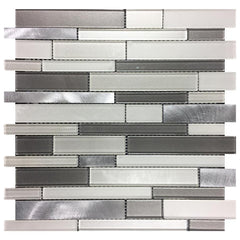 MSI Urbanka Interlocking 12 in. x 12 in. x 6mm Glass Metal Mesh-Mounted Mosaic Tile - Tenedos