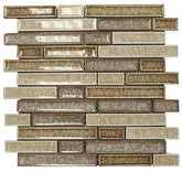 Cream Caramel Glossy Crackle Crystal Mosaic Tiles
