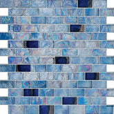 Glossy Blue Wet Look Glass Mosaic Tiles