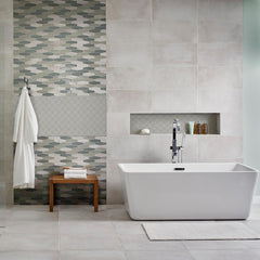 MSI Gray Glossy Arabesque 11.53 in. x 9.65 in. x 10mm Porcelain Mesh-Mounted Mosaic Tile