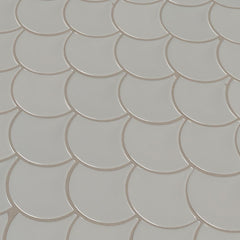 MSI Gray Glossy Fish Scale Porcelain Mesh-Mounted Mosaic Tile
