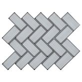 MSI Ice Bevel Herringbone 11.08 in. x 13.86 in. x 8mm Glass Mesh-Mounted Mosaic Tile