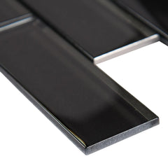 MSI Metallic Gray Bevel Subway 2x6 Glass Mesh-Mounted Mosaic Wall Tile