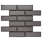 MSI Metallic Gray Bevel Subway 2x6 Glass Mesh-Mounted Mosaic Wall Tile