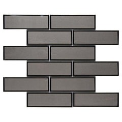 MSI Metallic Gray Bevel Subway 2x6 Glass Mesh-Mounted Mosaic Wall Tile