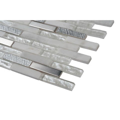 MSI Ocean Crest Brick 12 in. x 12 in. x 8mm Glass Metal Stone Mesh-Mounted Mosaic Wall Tile