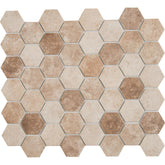 MSI Sandhills 2 Inch Hexagon Glass Mesh-Mounted Mosaic Wall Tile