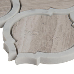 MSI White Quarry Savona Arabesque 10.89 in. x 12.80 in. x 10mm Honed Marble Mesh-Mounted Mosaic Tile