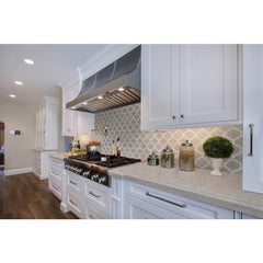 MSI White Quarry Savona Arabesque 10.89 in. x 12.80 in. x 10mm Honed Marble Mesh-Mounted Mosaic Tile