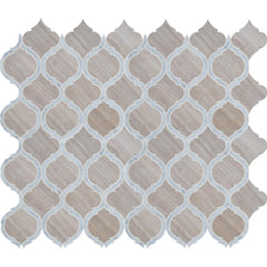 MSI White Quarry Savona Arabesque 10.89 in. x 12.80 in. x 10mm Honed Marble Mesh-Mounted Mosaic Tile