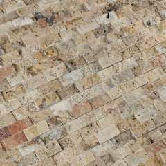 MSI Scabas Split Face 11.4 in. x 10.8 in. x 8mm Travertine Mesh-Mounted Mosaic Wall Tile