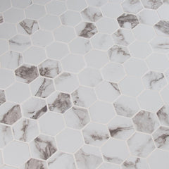 MSI Statuario Hexagon 12 in. x 12 in. x 10mm Glazed Porcelain Mesh-Mounted Mosaic Tile