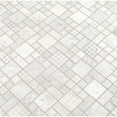MSI Tetris Blanco Pattern 11.81 in. x 11.81 in. x 10mm Honed Marble Mesh-Mounted Mosaic Tile (9.7 sq. ft. / case)