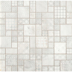MSI Tetris Blanco Pattern 11.81 in. x 11.81 in. x 10mm Honed Marble Mesh-Mounted Mosaic Tile (9.7 sq. ft. / case)